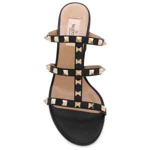 Valentino Garavani Rockstud Calfskin Leather Slide Sandal 60 Mm