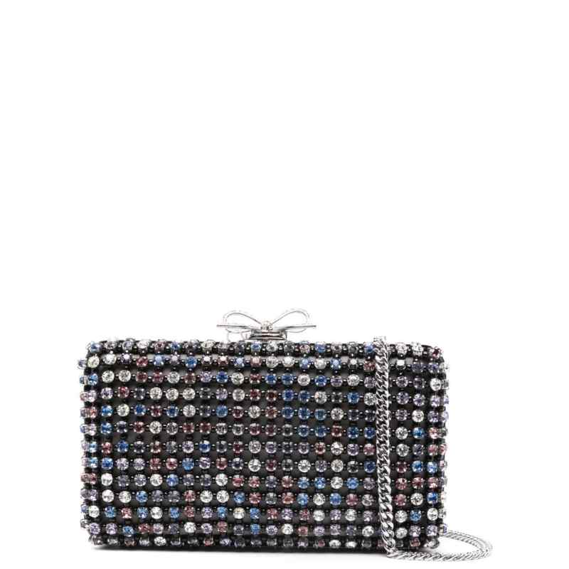 Self-Portrait Multi Crystal Chainmail Clutch