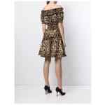 Dolce & Gabbana-leopard-print short dress in brown cotton poplin