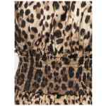 Dolce & Gabbana-leopard-print short dress in brown cotton poplin