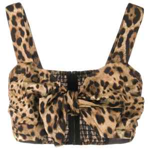 Dolce & Gabbana-Leopard-print cotton crop top