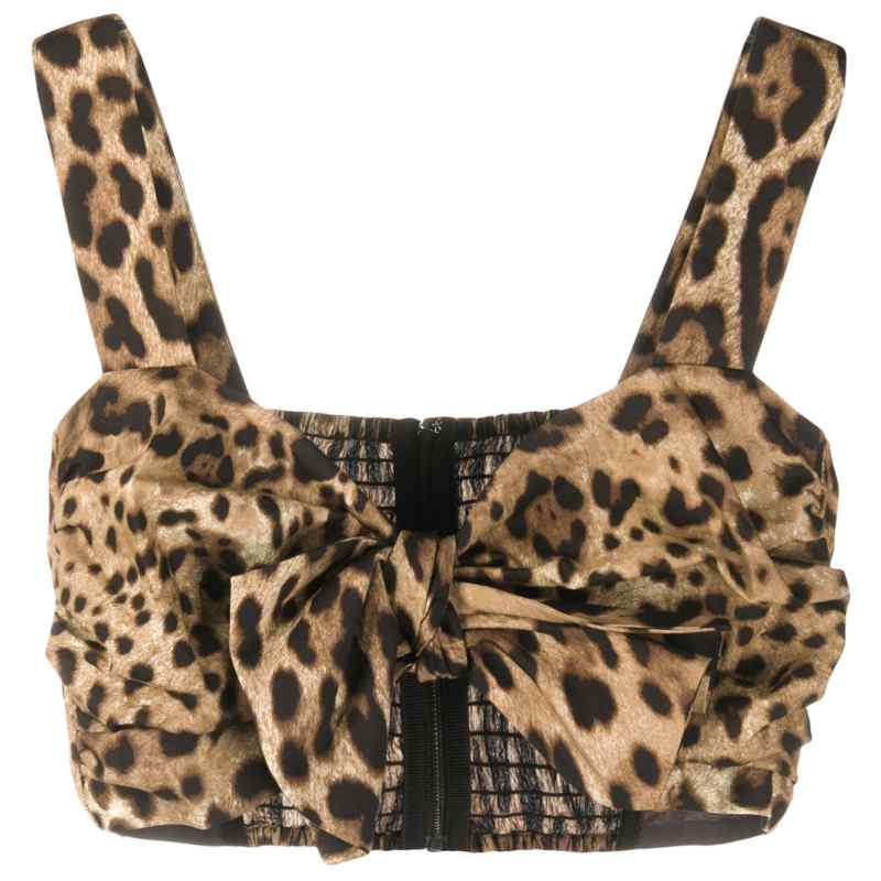 Dolce & Gabbana-Leopard-print cotton crop top