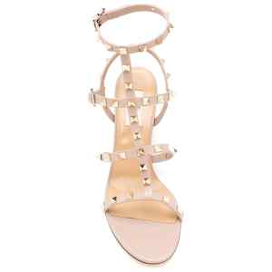 Valentino Garavani Rockstud Calfskin Ankle Strap Sandal