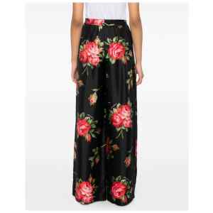 Dolce & Gabbana-Floral print silk-twill wide-leg pants
