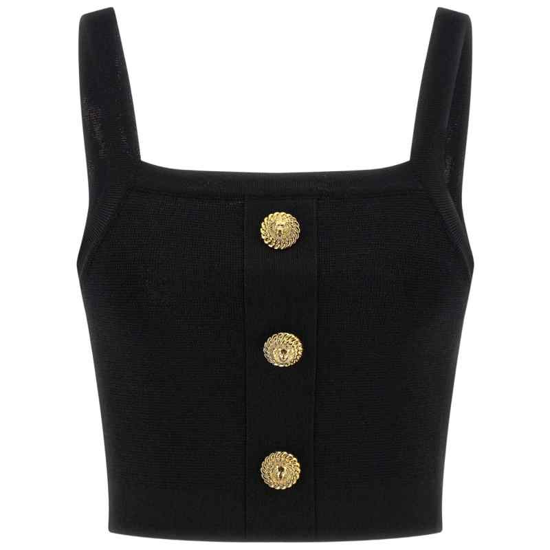 Balmain Knit bralette top with buttons