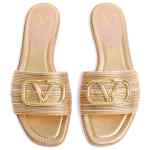 Valentino Garavani Vlogo Signature Metallic Slides