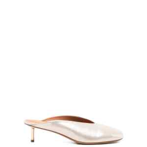 Forte Forte laminated leather mules with metallic heel