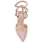 Valentino Garavani Rockstud 65mm leather ankle strap pumps.