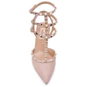 Valentino Garavani Rockstud 65mm leather ankle strap pumps.