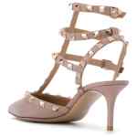 Valentino Garavani Rockstud 65mm leather ankle strap pumps.