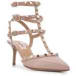 Valentino Garavani Rockstud 65mm leather ankle strap pumps.
