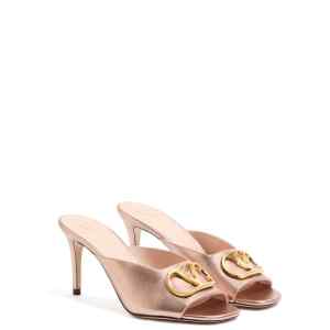 Valentino Garavani VLogo Signature metallic leather mules