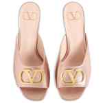 Valentino Garavani VLogo Signature metallic leather mules