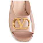 Valentino Garavani VLogo Signature metallic leather mules
