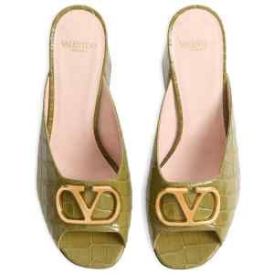 Valentino Garavani VLogo Signature Slide Sandal In Printed Calfskin 95MM