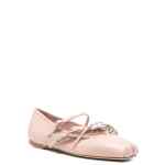Jimmy Choo Loli Pink Leather Ballerina Flats.