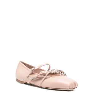 Jimmy Choo Loli Pink Leather Ballerina Flats.
