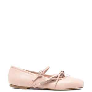 Jimmy Choo Loli Pink Leather Ballerina Flats.