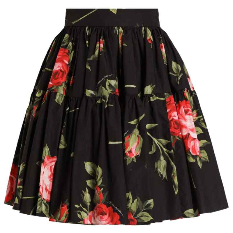 Dolce & Gabbana-bouquet rose mini skirt