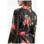 Dolce & Gabbana-black silk floral-print belted shirt