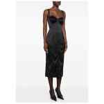 Dolce & Gabbana-black satin bustier midi dress