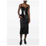 Dolce & Gabbana-black satin bustier midi dress