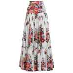 Dolce & Gabbana-Pleated tiered floral-print cotton-poplin midi skirt