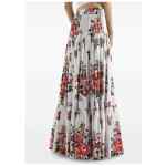 Dolce & Gabbana-Pleated tiered floral-print cotton-poplin midi skirt