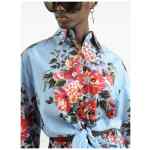Dolce & Gabbana-Floral cropped cotton shirt
