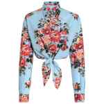 Dolce & Gabbana-Floral cropped cotton shirt