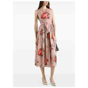 Dolce & Gabbana-Rose Bouquet Print cotton dress