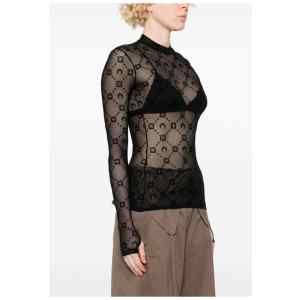 Marine Serre Moonogram mesh flock top
