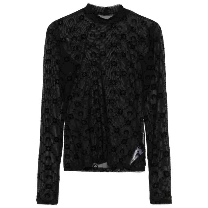 190166686-ss26-marineserre-wto388acjer0005bk99 Marine Serre Moonogram mesh flock top