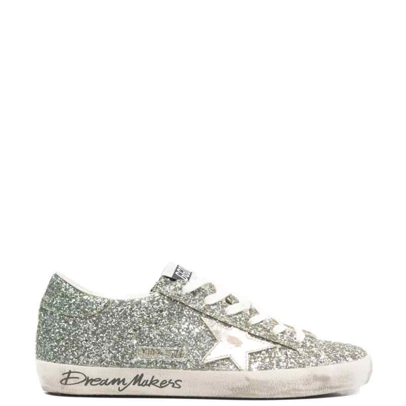 Golden Goose Super-Star Women's silver glitter