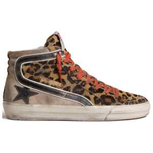 Golden Goose LTD slides in leopard-print pony skin leather star