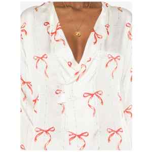 Forte Forte V-neck Printed crossed shirt