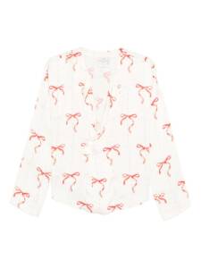 Forte Forte V-neck Printed crossed shirt