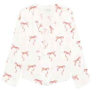 Forte Forte V-neck Printed crossed shirt