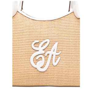 Emporio Armani Woven Straw Medium Shopper Bag
