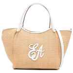 Emporio Armani Woven Straw Medium Shopper Bag