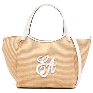 Emporio Armani Woven Straw Medium Shopper Bag