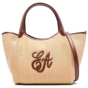 Emporio Armani Woven Straw Medium Shopper Bag