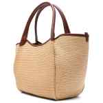 Emporio Armani Woven Straw Medium Shopper Bag