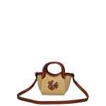 Emporio Armani Woven Straw Small Shopper Bag