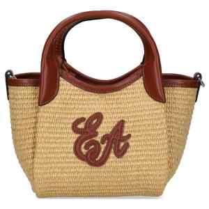 Emporio Armani Woven Straw Small Shopper Bag