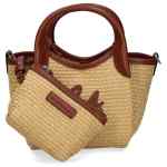 Emporio Armani Woven Straw Small Shopper Bag