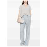 Fabiana Filippi V-neck short sleeves knitted construction Cotton v-necked top