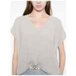 Fabiana Filippi V-neck short sleeves knitted construction Cotton v-necked top