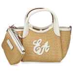 Emporio Armani Woven Straw Small Shopper Bag