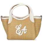 Emporio Armani Woven Straw Small Shopper Bag